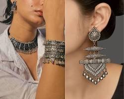 oxidised -necklace- styling -with saree 