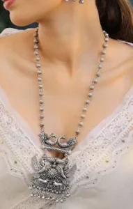 handcrafted- silver- oxidised- jewellery- set 