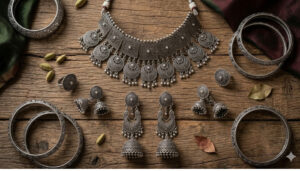 Oxidised Silver Necklace Set